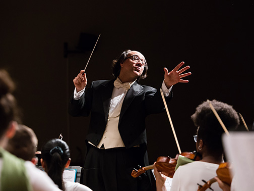 Simeone Tartaglione conducts the Delaware Youth Symphony Orchestra