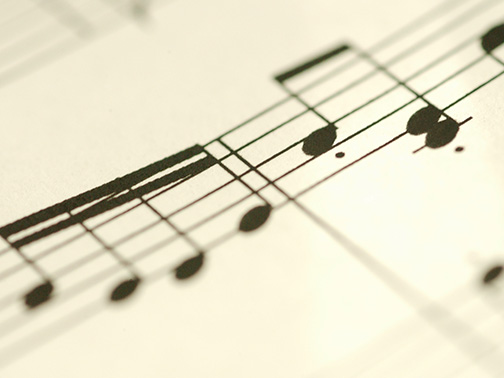 Close up of music notation