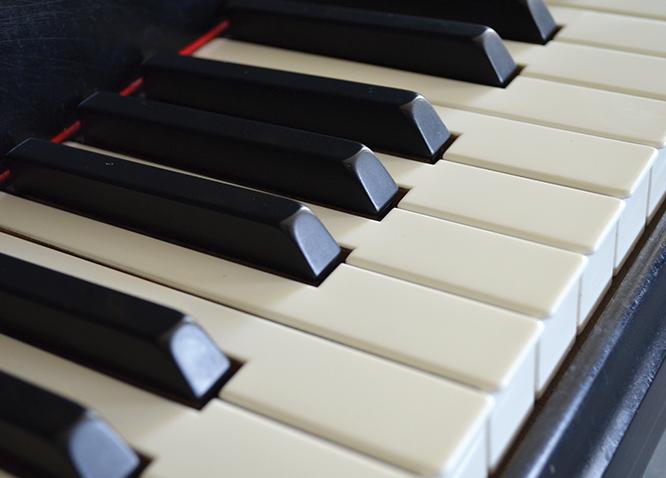 Close up of piano keys
