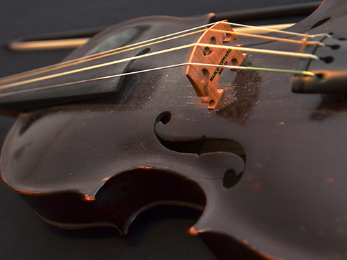 Close up of a violin